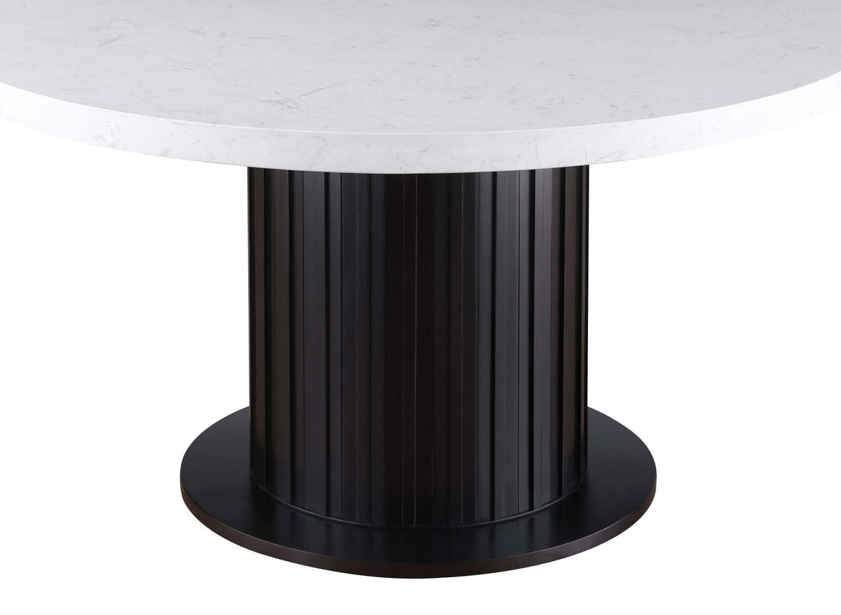 Juego de mesa de comedor Sherry de 5 piezas con tablero de mármol redondo en beige