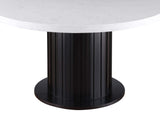 Juego de mesa de comedor Sherry de 5 piezas con tablero de mármol redondo en beige