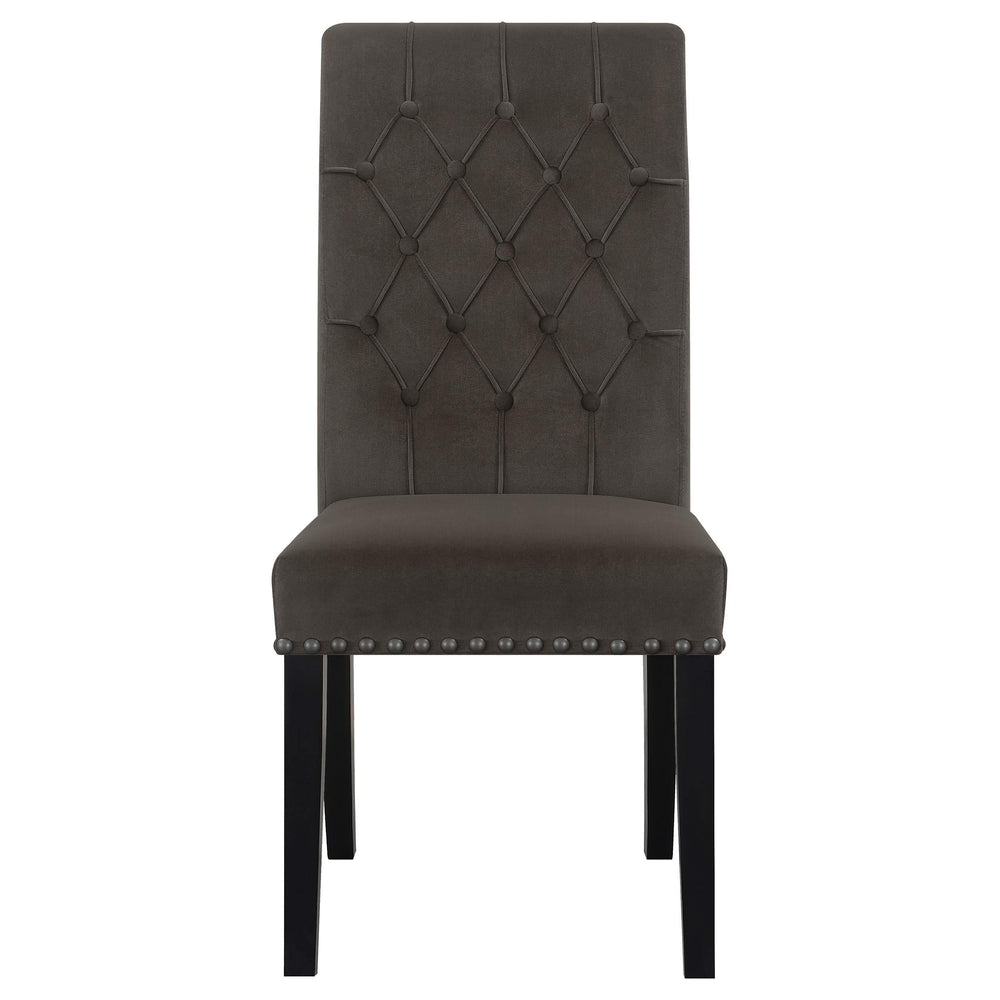 Juego de mesa de comedor rectangular de 5 piezas con tapa de mármol, color marrón, Sherry