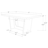 Juego de mesa de comedor rectangular de 5 piezas con tapa de mármol color arena Sherry