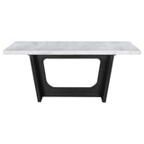 Juego de mesa de comedor rectangular Sherry de 7 piezas con tablero de mármol gris