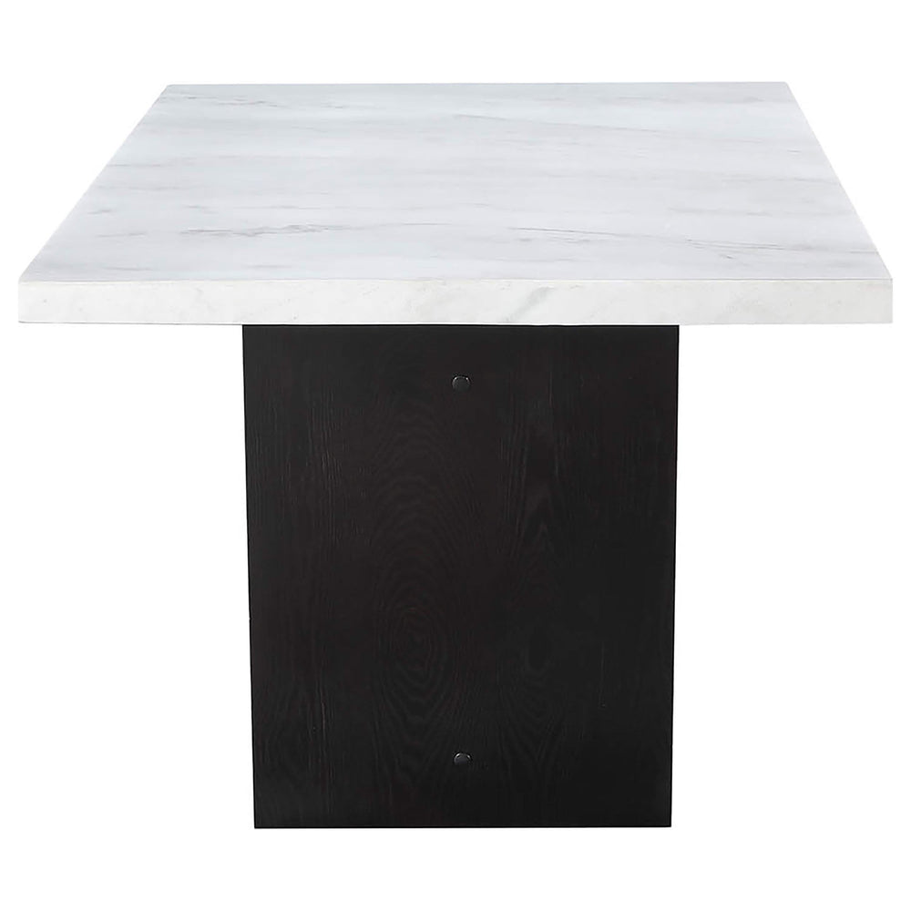 Juego de mesa de comedor rectangular Sherry de 7 piezas con tablero de mármol gris