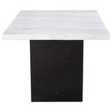 Juego de mesa de comedor rectangular Sherry de 7 piezas con tablero de mármol gris