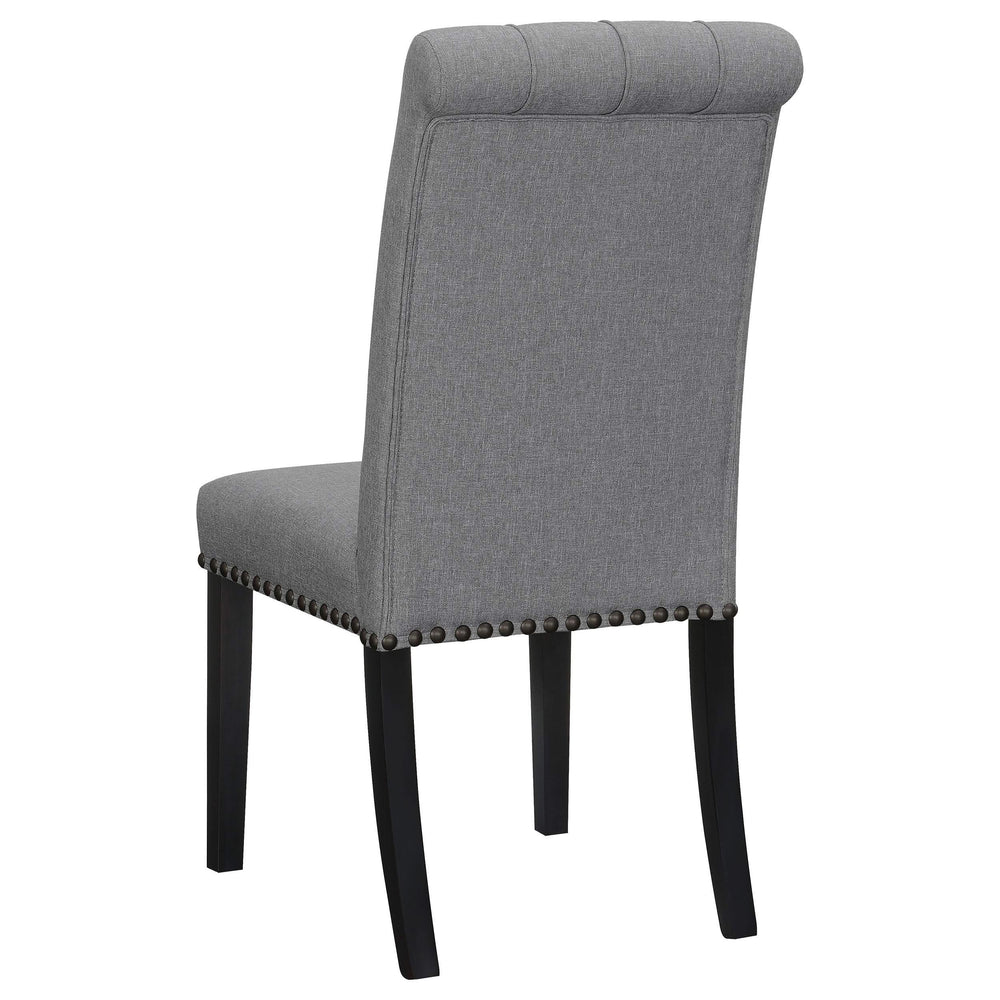 Juego de mesa de comedor rectangular Sherry de 7 piezas con tablero de mármol gris