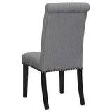Juego de mesa de comedor rectangular Sherry de 7 piezas con tablero de mármol gris