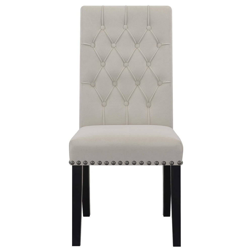 Juego de mesa de comedor rectangular de 7 piezas con tapa de mármol color arena Sherry