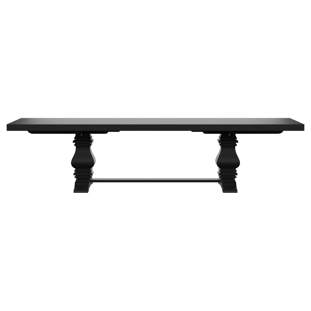Mesa de comedor extensible Florence de 126 pulgadas, color negro envejecido