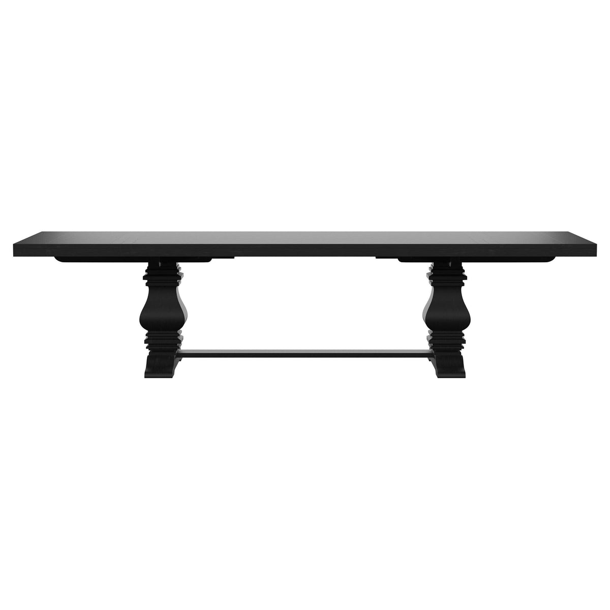 Mesa de comedor extensible Florence de 126 pulgadas, color negro envejecido
