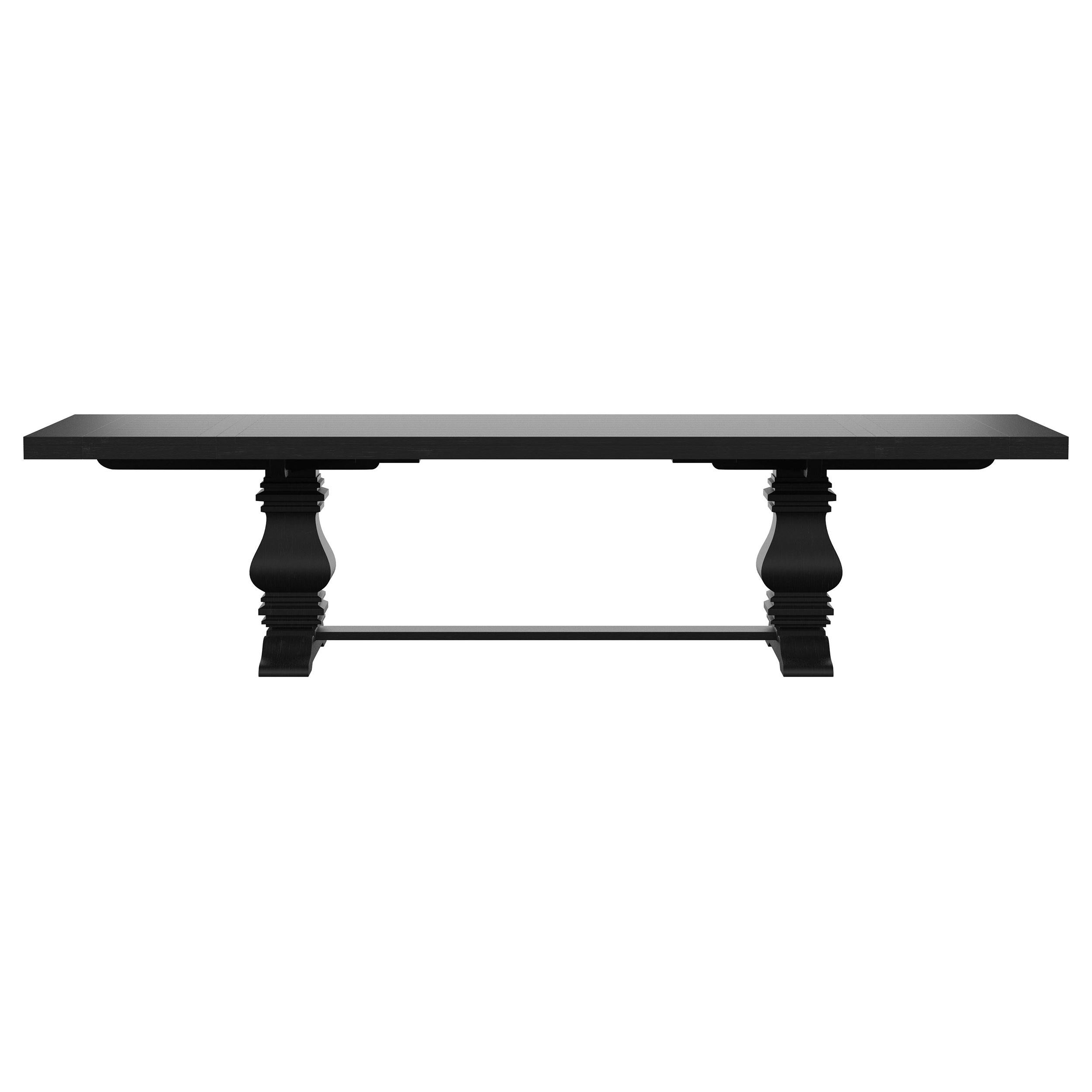 Florence 126-inch Extension Dining Table Distressed Black