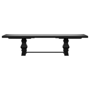 Mesa de comedor extensible Florence de 126 pulgadas, color negro envejecido