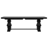 Mesa de comedor extensible Florence de 126 pulgadas, color negro envejecido