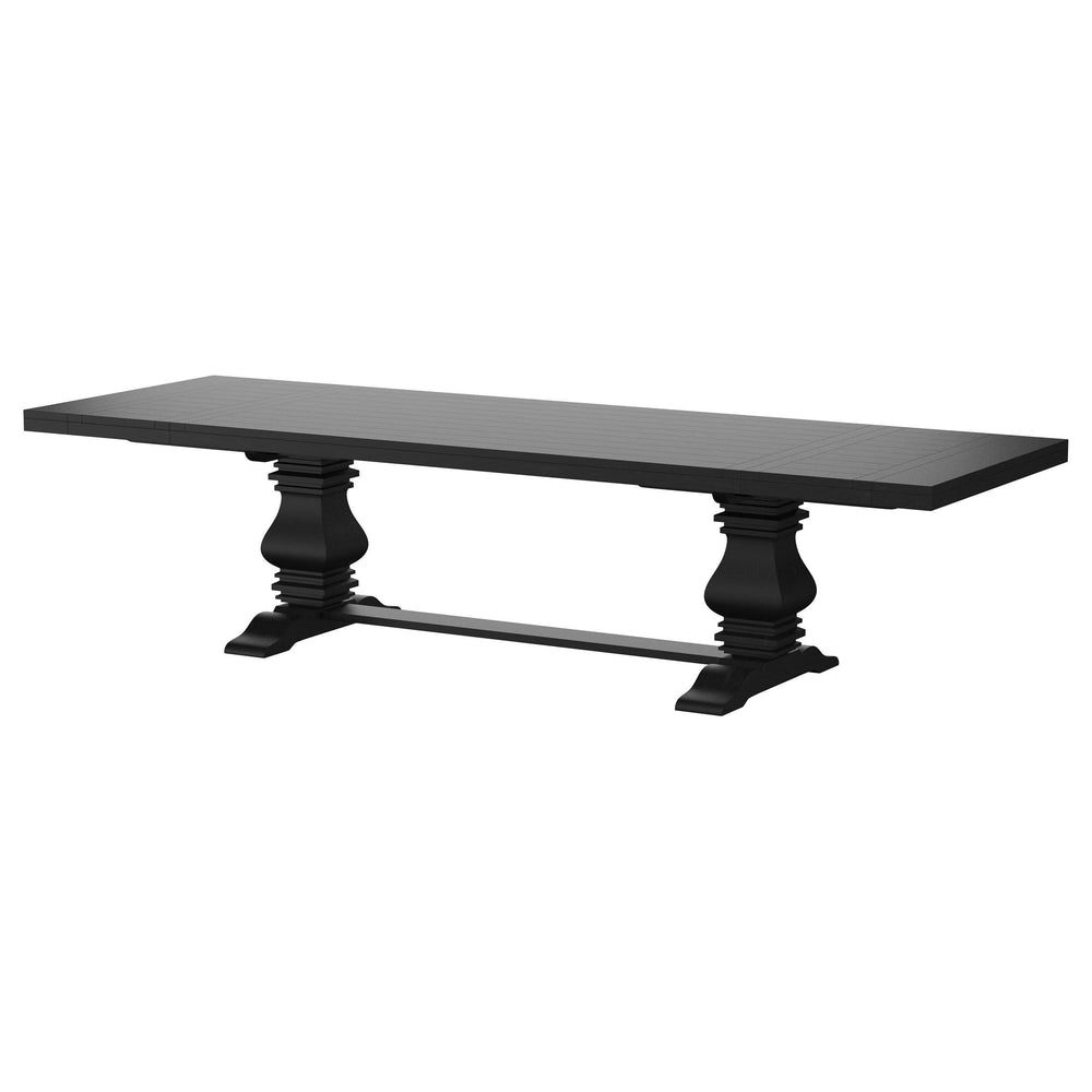 Mesa de comedor extensible Florence de 126 pulgadas, color negro envejecido