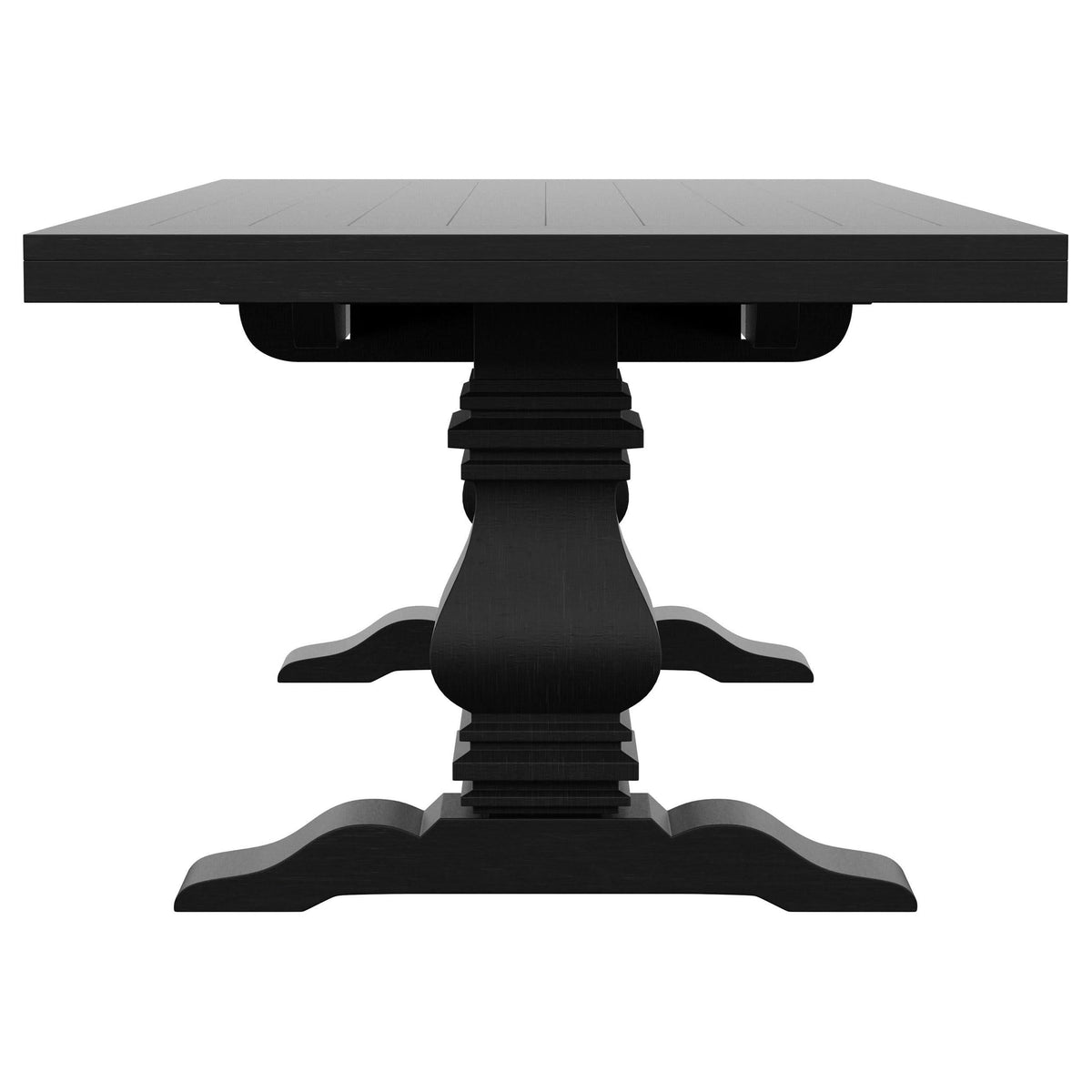 Mesa de comedor extensible Florence de 126 pulgadas, color negro envejecido