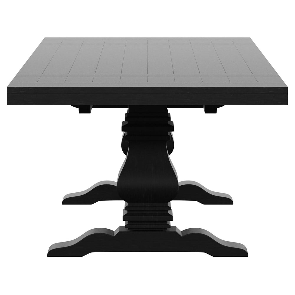 Mesa de comedor extensible Florence de 126 pulgadas, color negro envejecido