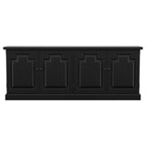 Aparador de comedor Florence de 4 puertas, color negro envejecido