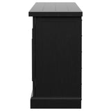 Aparador de comedor Florence de 4 puertas, color negro envejecido