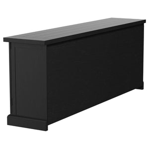 Aparador de comedor Florence de 4 puertas, color negro envejecido