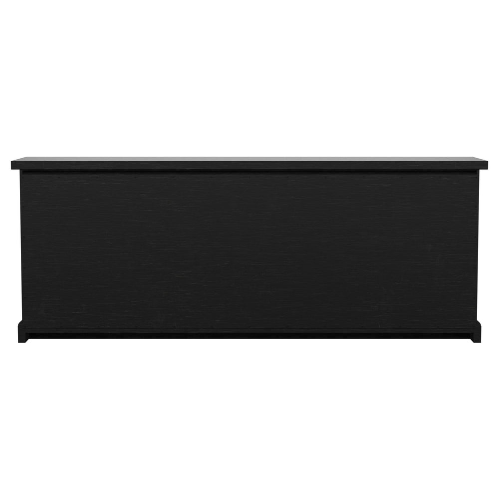 Aparador de comedor Florence de 4 puertas, color negro envejecido