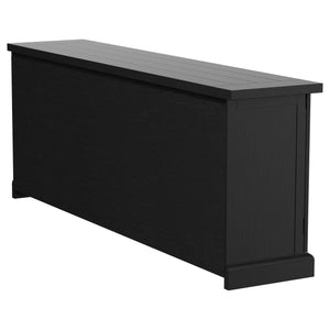 Aparador de comedor Florence de 4 puertas, color negro envejecido