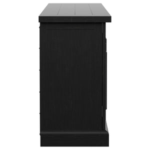 Aparador de comedor Florence de 4 puertas, color negro envejecido