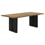 Mesa de comedor Bradshaw de 80 pulgadas con borde natural de madera de acacia natural