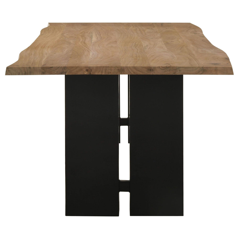Mesa de comedor Bradshaw de 80 pulgadas con borde natural de madera de acacia natural
