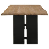 Mesa de comedor Bradshaw de 80 pulgadas con borde natural de madera de acacia natural