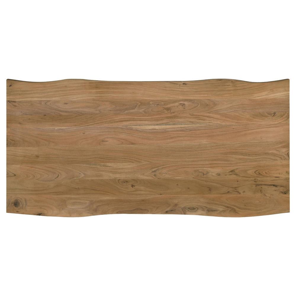 Mesa de comedor Bradshaw de 80 pulgadas con borde natural de madera de acacia natural