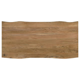 Mesa de comedor Bradshaw de 80 pulgadas con borde natural de madera de acacia natural