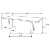 Mesa de comedor Bradshaw de 80 pulgadas con borde natural de madera de acacia natural