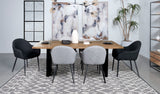 Mesa de comedor Bradshaw de 80 pulgadas con borde natural de madera de acacia natural