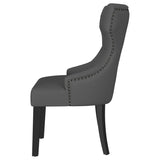 Silla de comedor Baney tapizada en tela gris y negra