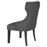 Silla de comedor Baney tapizada en tela gris y negra