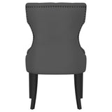Silla de comedor Baney tapizada en tela gris y negra