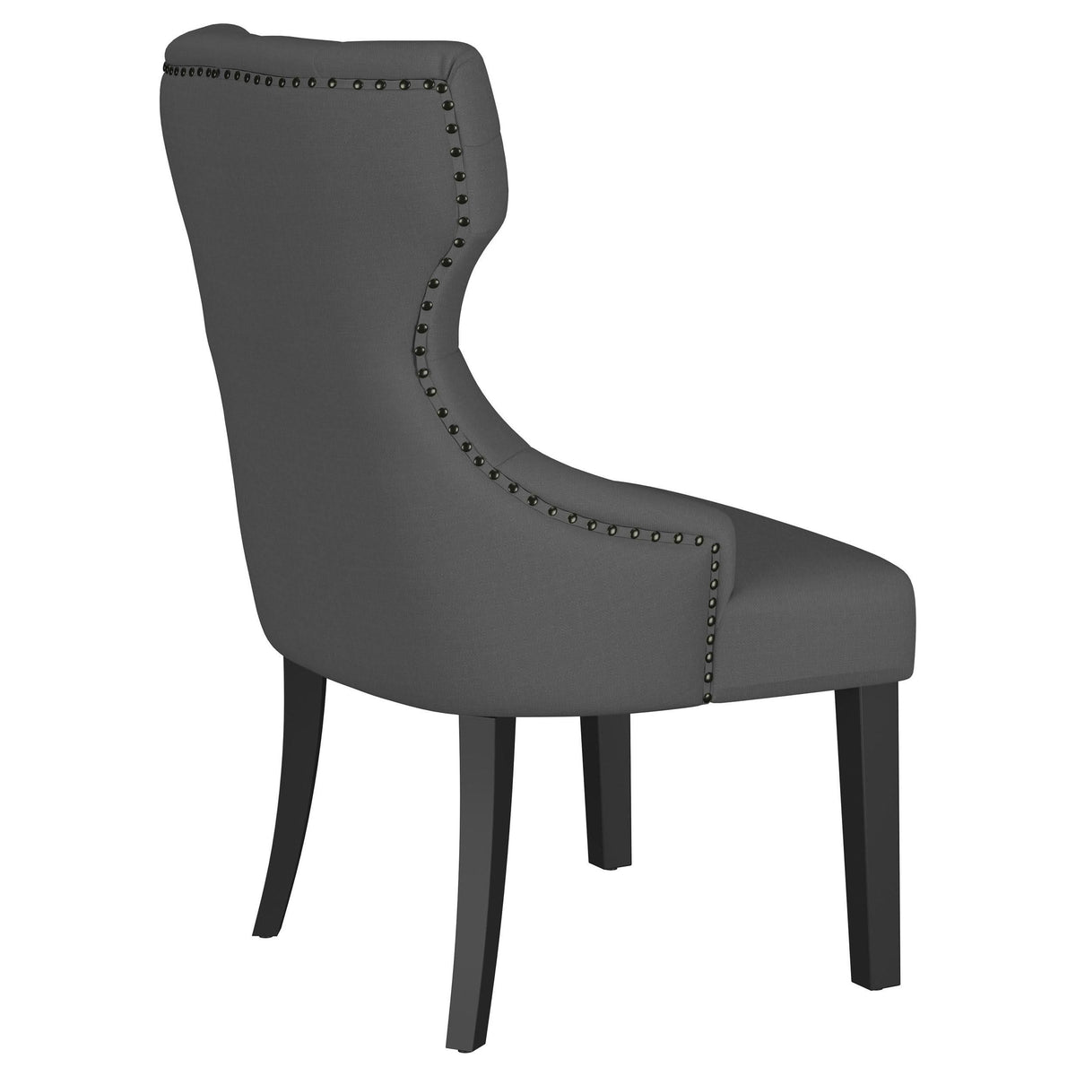 Silla de comedor Baney tapizada en tela gris y negra