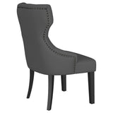 Silla de comedor Baney tapizada en tela gris y negra