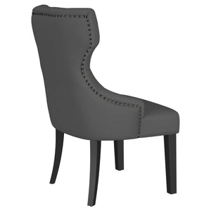 Silla de comedor Baney tapizada en tela gris y negra