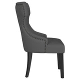 Silla de comedor Baney tapizada en tela gris y negra