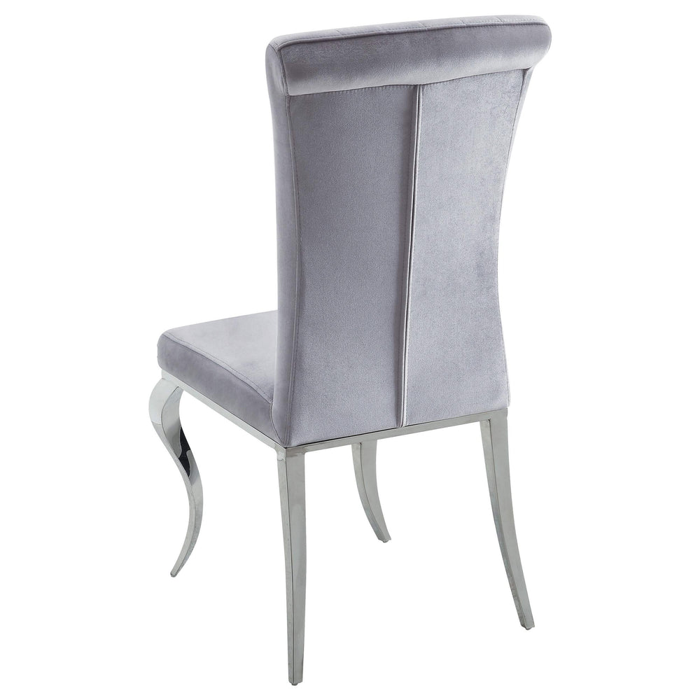 Juego de mesa de comedor rectangular con espejo Marilyn de 5 piezas, gris