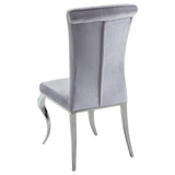 Juego de mesa de comedor rectangular con espejo Marilyn de 5 piezas, gris