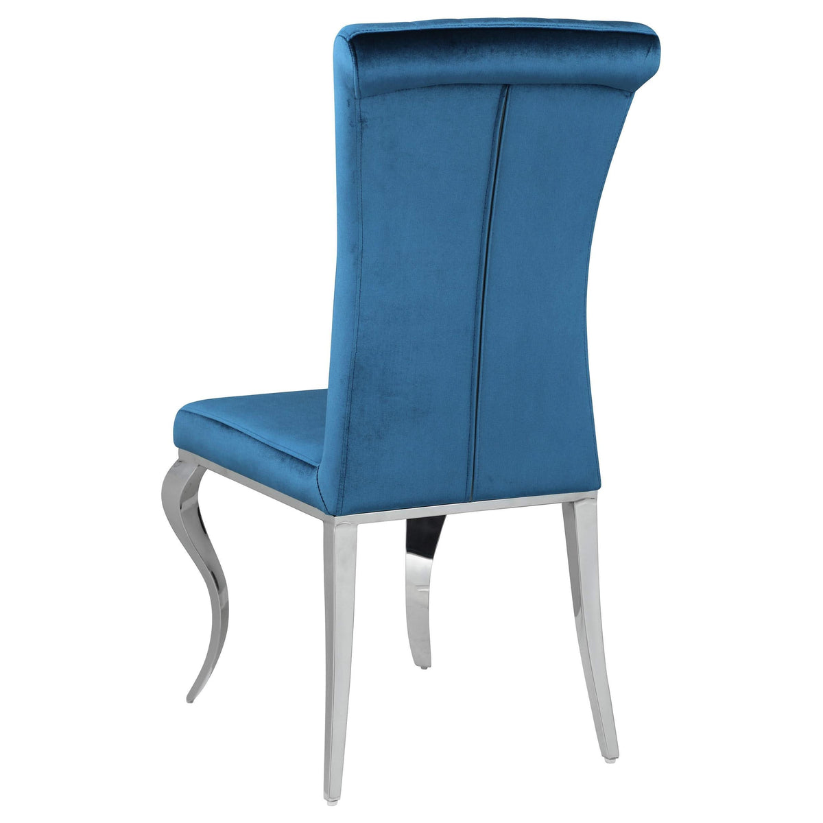 Juego de mesa de comedor rectangular con espejo Marilyn de 5 piezas, color azul