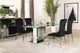 Juego de mesa de comedor rectangular con espejo Marilyn de 5 piezas, color negro