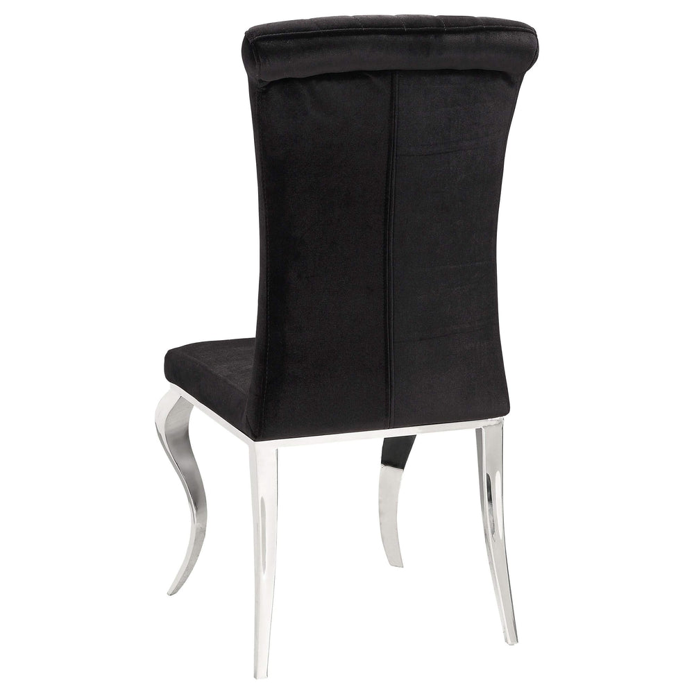 Juego de mesa de comedor rectangular con espejo Marilyn de 5 piezas, color negro