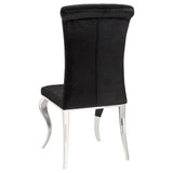 Juego de mesa de comedor rectangular con espejo Marilyn de 5 piezas, color negro