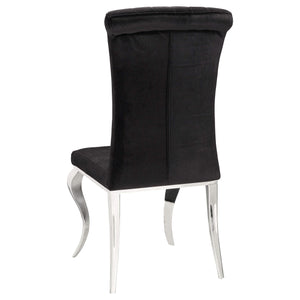 Juego de mesa de comedor rectangular con espejo Marilyn de 5 piezas, color negro