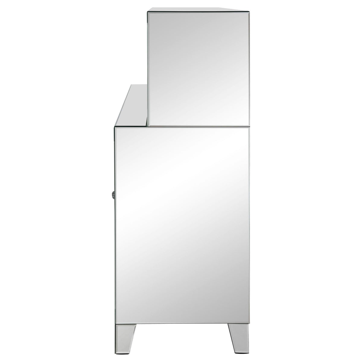 Vitrina para vinos Yvaine de acrílico con espejo de dos puertas y estilo bar para el hogar, color plateado