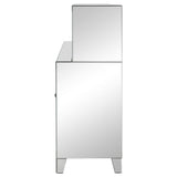Vitrina para vinos Yvaine de acrílico con espejo de dos puertas y estilo bar para el hogar, color plateado