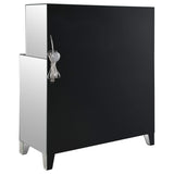 Vitrina para vinos Yvaine de acrílico con espejo de dos puertas y estilo bar para el hogar, color plateado