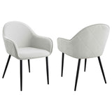 Sillón de comedor tapizado en tela Emma, ​​gris niebla (juego de 2)