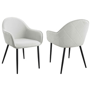 Sillón de comedor tapizado en tela Emma, ​​gris niebla (juego de 2)